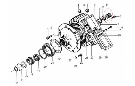 Пружина ротора двигателя тельфера (тормоз пружинный) схема